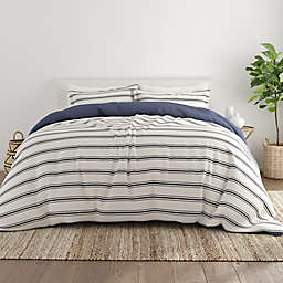 Home Collection Desert Stripe 2-Piece Twin/Twin XL Reversible Duvet Cover Set in Navy