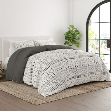 Home Collection iEnjoy Home&reg; Etched Gate 3-Piece Reversible Duvet Cover Set. View a larger version of this product image.