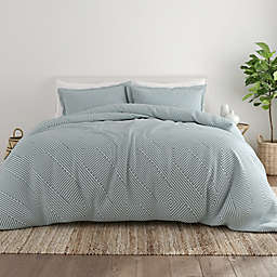 Home Collection Modern Diagonal 2-Piece Twin/Twin XL Duvet Cover Set in Light Blue