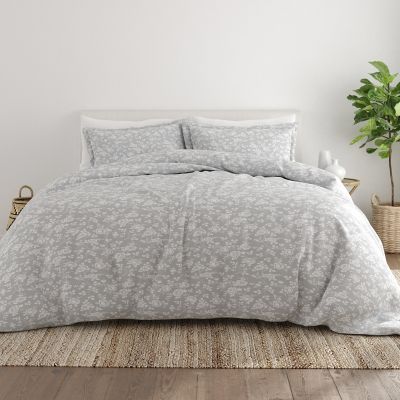 Patterned 3 Piece Duvet Cover Set Bed, Grey Twin Bed Duvet Cover