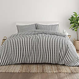 Rugged Stripes 3-Piece King Duvet Cover Set in Grey