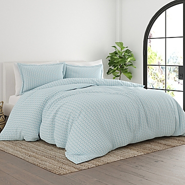 Starlight Patterned Twin Duvet Cover Set in Aqua. View a larger version of this product image.