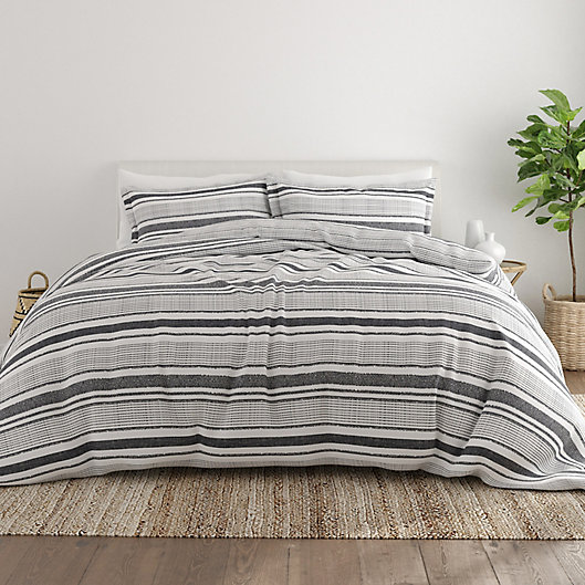Vintage Stripe 3 Piece Duvet Set In, Light Grey Bed Sheets Twin Xl