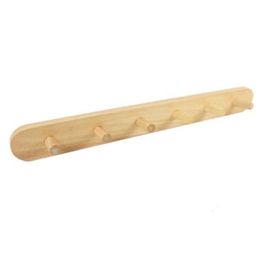 Squared Away&trade; Wooden 6-Peg Hook Rack in Blond. View a larger version of this product image.
