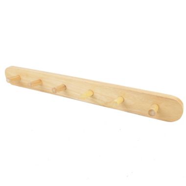 Squared Away&trade; Wooden 6-Peg Hook Rack in Blond. View a larger version of this product image.