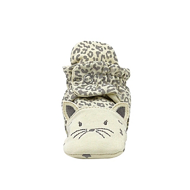 Ro+Me by Robeez&reg; Size 0-6M Leopard Cat Snap Booties in Ivory. View a larger version of this product image.
