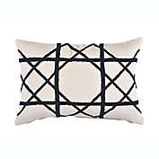 Everhome&trade; Embroidered Cane Oblong Decorative Throw Pillow in Tuxedo