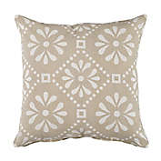 Everhome&trade; Floral Tile 18-Inch Square Decorative Throw Pillow in Peyote