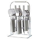 Alternate image 0 for Simply Essential&trade; 16-Piece Stainless Steel Flatware Set with Caddy in Cool Grey
