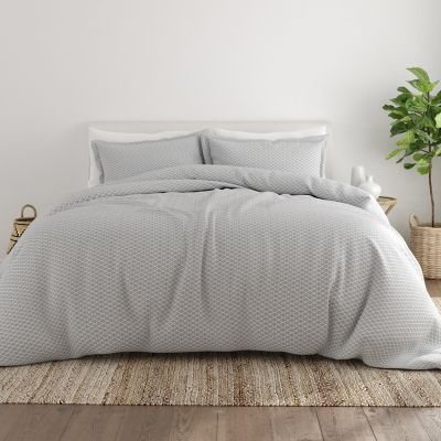 Puffed Chevron 3-Piece Duvet Cover Set 