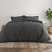 Solid 3-Piece King Duvet Cover Set in Grey
