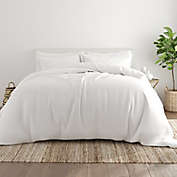 Solid 3-Piece King Duvet Cover Set in White