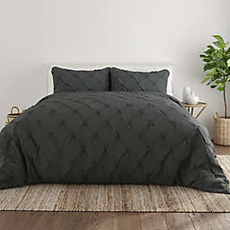 Home Collection Pinch Pleat 2-Piece Twin/Twin XL Duvet Cover Set in Grey