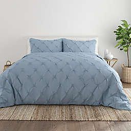 Home Collection Pinch Pleat 2-Piece Twin/Twin XL Duvet Cover Set in Light Blue