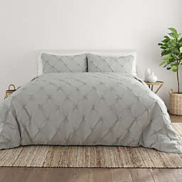 Home Collection Pinch Pleat 2-Piece Twin/Twin XL Duvet Cover Set in Light Grey
