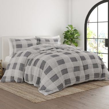 Home Collection 3-Piece Gingham Comforter Set. View a larger version of this product image.