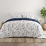 Home Collection&reg; Forget Me Not 3-Piece Reversible Full/Queen Comforter Set in Navy