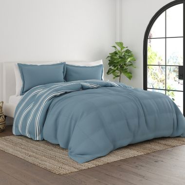 Home Collection Soft Stripe 3-Piece Reversible Comforter Set. View a larger version of this product image.