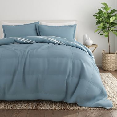 Home Collection Soft Stripe 3-Piece Reversible Comforter Set. View a larger version of this product image.