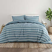 Home Collection Soft Stripe 2-Piece Twin/Twin XL Reversible Comforter Set in Light Blue
