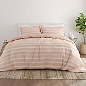 Home Collection Soft Stripe 3-Piece Reversible Full/Queen Comforter Set in Rose