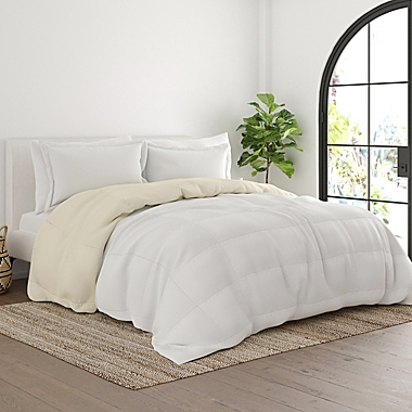 All Season Down Alternative 3-Piece Reversible Full/Queen Comforter Set in White. View a larger version of this product image.