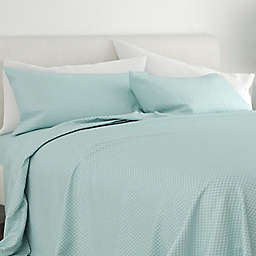Home Collection Checkered King Sheet Set in Aqua