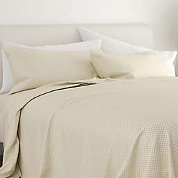 Home Collection Checkered Full Sheet Set in Ivory