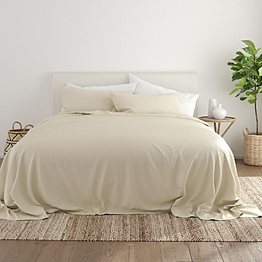 Chevron Deep Pocket Queen Sheet Set in Ivory. View a larger version of this product image.