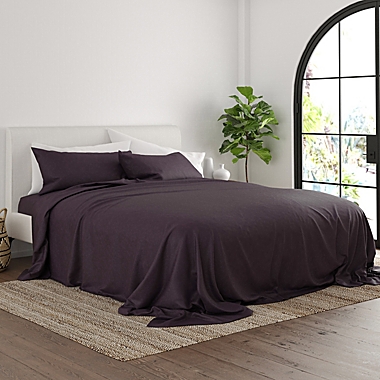 Chevron Deep Pocket King Sheet Set in Purple. View a larger version of this product image.