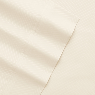 Chevron Deep Pocket Queen Sheet Set in Ivory. View a larger version of this product image.