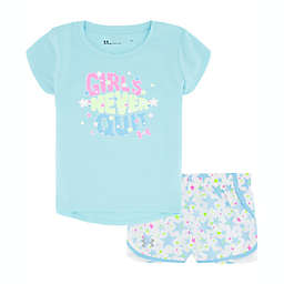 Under Armour® Size 6-9M 2-Piece Stars Never Quit Top and Short Set in Opal Blue