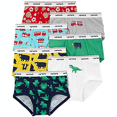 carter&#39;s&reg; Size 2T-3T 7-Pack Printed Toddler Briefs in White. View a larger version of this product image.
