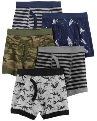 carter&#39;s&reg; Size 4-5T 5-Pack Camouflage Cotton Boys&#39; Boxer Briefs in Grey