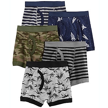 carter&#39;s&reg; Size 4-5T 5-Pack Camouflage Cotton Boys&#39; Boxer Briefs in Grey. View a larger version of this product image.