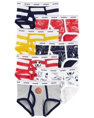 carter&#39;s&reg; 7-Pack Sports Theme Cotton Boys&#39; Boxer Briefs in White