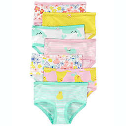 carter's® Size 4-5T 7-Pack Fruit Theme Cotton Girls' Underwear in White