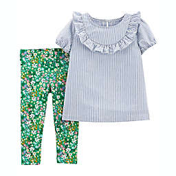 carter's® Size 6M 2-Piece Short-Sleeve Top and Floral Legging Set