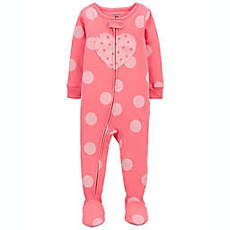 carter's® Size 12M Heart Snug Fit Footed Pajama in Pink