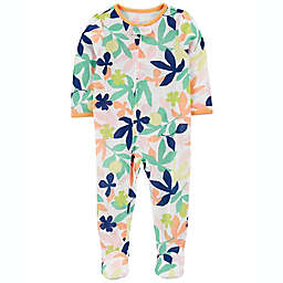 carter's® Size 12M Leaf 2-Way Zip-Front Footed Pajama