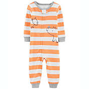 carter&#39;s&reg; Stripe Rhino 100% Snug Fit Cotton Footless PJs in Orange