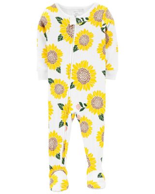 carter&#39;s&reg; Size 3T 1-Piece Sunflower 100% Snug Fit Cotton Footie PJs in Yellow