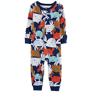 carter&#39;s&reg; Size 18M Crab 100% Snug Fit Cotton Footless PJs in Navy. View a larger version of this product image.