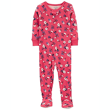 carter&#39;s&reg; Size 12M Floral Snug Fit Footed Pajama in Berry. View a larger version of this product image.