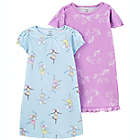 Alternate image 0 for carter&#39;s&reg; 2-Pack Short Sleeve Nightgowns in Purple
