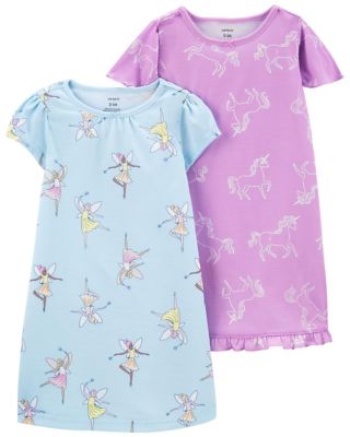carter&#39;s&reg; 2-Pack Short Sleeve Nightgowns in Purple