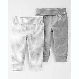 carter's® 2-Pack Organic Cotton Joggers in Grey Stripe/Grey
