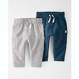 carter's® Size 6M 2-Pack Organic Cotton Joggers in Blue/Grey