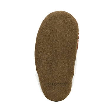 Robeez&reg; Soft Soles&trade; Size 6-12M Dinosaur Dan Crib Shoe in Grey. View a larger version of this product image.