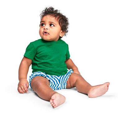 Primary&reg; Unisex  Size 0-3M Stripe Baby Bloomer in Blueberry/White. View a larger version of this product image.
